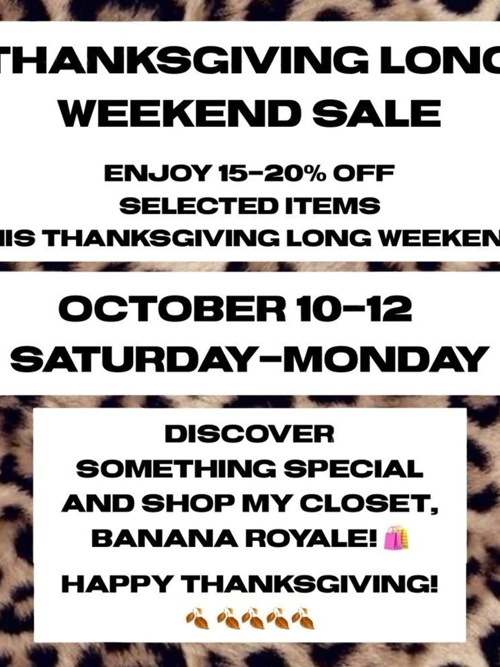 Thanksgiving Long Weekend Sal